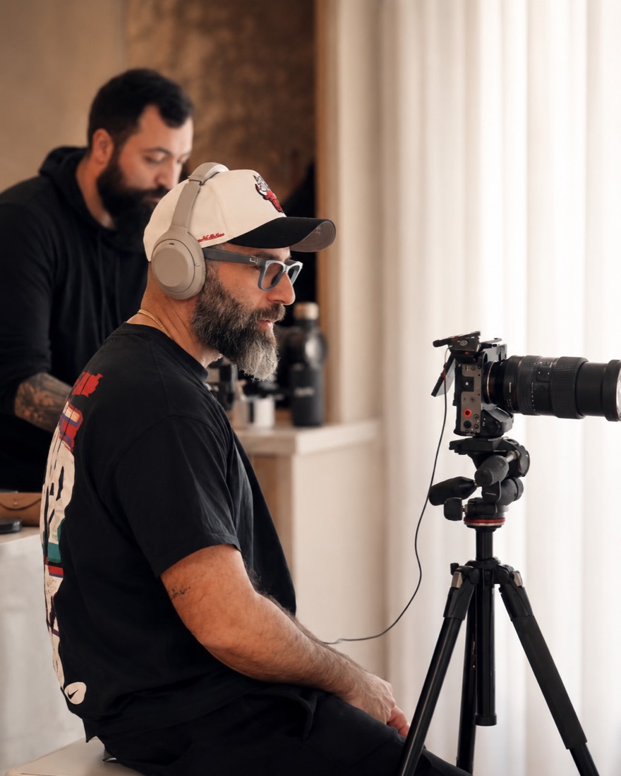 Wisam behind the camera on set