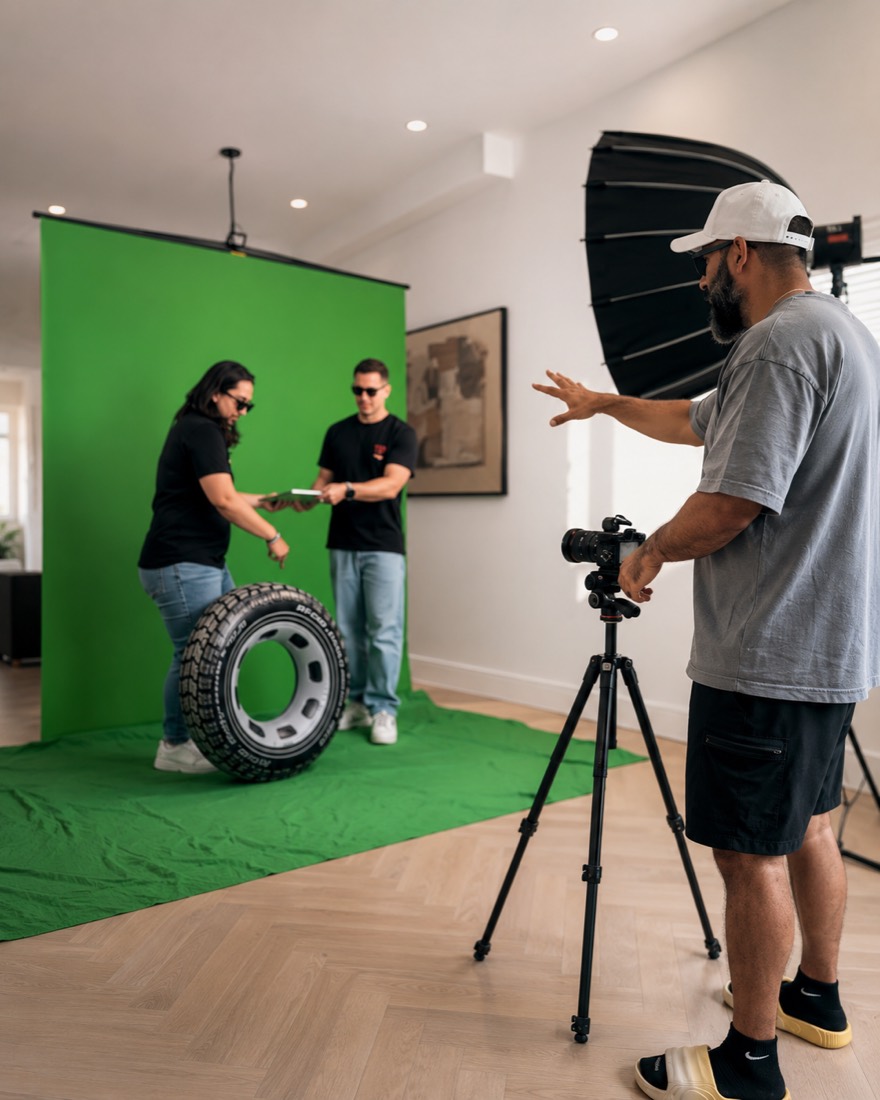 Wisam directing a studio brand shoot